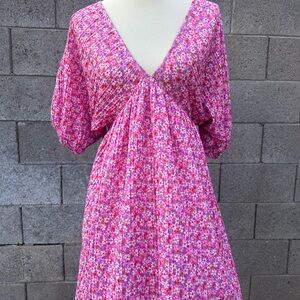 Zara pink floral mini dress